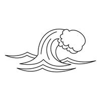 Ocean or sea wave icon, outline style vector