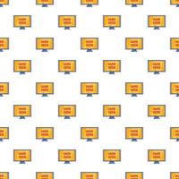 Game over pattern, cartoon style vector
