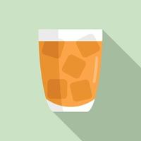 Soda ice glass icon flat vector. Drink cup vector