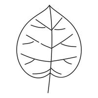 Wide leaf icon, outline style vector