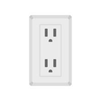 Double type B power socket icon flat isolated vector