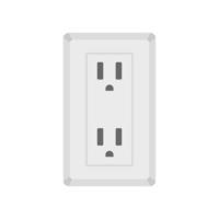 Double type B power socket icon flat isolated vector