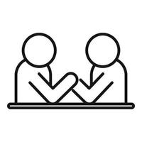 Arm wrestling effort icon outline vector. Business work vector