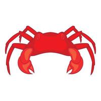 Red crab icon, cartoon style vector