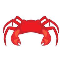 Red crab icon, cartoon style vector