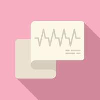 Cardiogram icon flat vector. Ecg heart vector