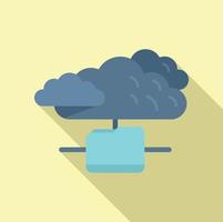 Database cloud icon flat vector. Platform system vector