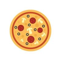 Mushroom sauce pizza icon flat isolated vector