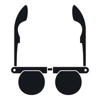 Glasses with black round lenses icon, simple style vector