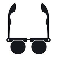 Glasses with black round lenses icon, simple style vector