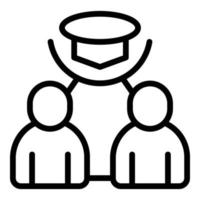 Graduation icon outline vector. Online learn vector