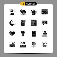 16 Universal Solid Glyph Signs Symbols of farming software food root admin Editable Vector Design Elements