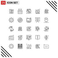 25 Universal Line Signs Symbols of magic love person house web quality Editable Vector Design Elements