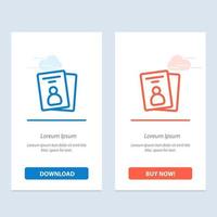 Id Card ID Card Pass  Blue and Red Download and Buy Now web Widget Card Template vector