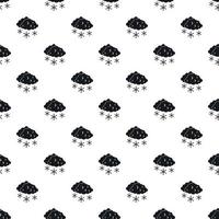 Cloud and snowflakes pattern, simple style vector