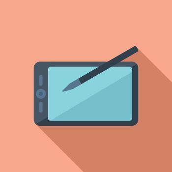 Writing tablet icon flat vector. Write text vector