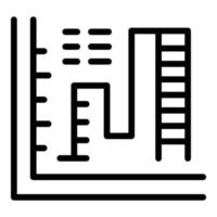 vector de contorno de icono de datos de análisis. gráfico de investigación