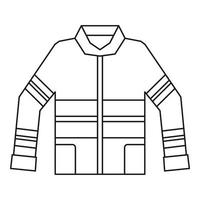 Fireman jacket icon, outline style vector