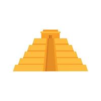 Maya pyramid icon flat isolated vector