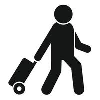 Man take travel bag icon simple vector. Airline plane vector