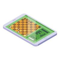 Tablet chess icon isometric vector. Online game vector