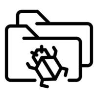 Folder bug icon outline vector. Safety privacy vector