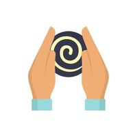 Hypnosis hands icon flat isolated vector