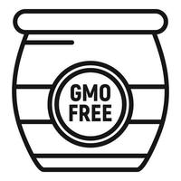 vector de contorno de icono de tarro libre de gmo. comida de adn