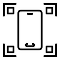 vector de contorno de icono de instantánea de teléfono. aplicación de zoom