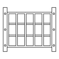 Yard fence icon, outline style vector