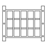 icono de valla de patio, estilo de esquema vector