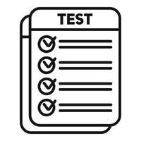 Paper test icon outline vector. Exam answer vector