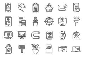 Marketing filled icons set outline vector. Direct sales vector