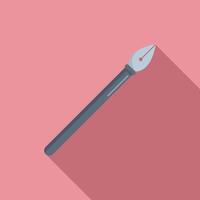 Steel nib icon flat vector. Web path vector