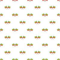 Rastafarian crossed flags pattern, cartoon style vector