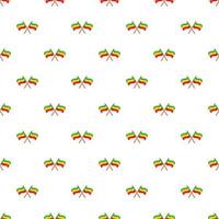 Rastafarian crossed flags pattern, cartoon style vector