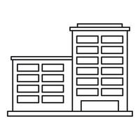 icono de edificio industrial, estilo de esquema vector