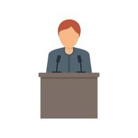 Internship speaker icon flat isolated vector