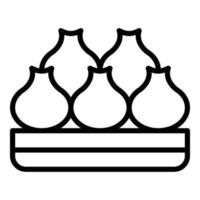 vector de contorno de icono de baozi de Taiwán. bollo de comida