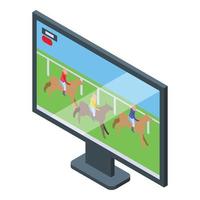 Horse competition icon isometric vector. Hippodrome animal vector
