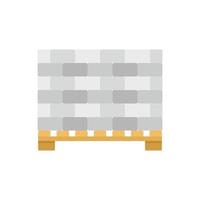 Stone bricks on pallet icon flat isolated vector