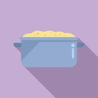 Mash potato dish icon flat vector. Boiled food vector