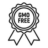 Gmo free emblem icon outline vector. Dna food vector