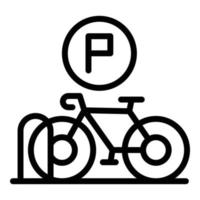 vector de contorno de icono de bicicleta de estacionamiento. alquiler de la ciudad