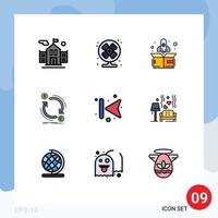 Set of 9 Modern UI Icons Symbols Signs for back arrows start convert finance Editable Vector Design Elements