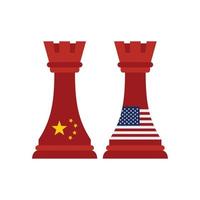 Trade war chess icon flat isolated vector