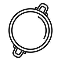 Oil wok frying pan icon outline vector. Cooking stove vector