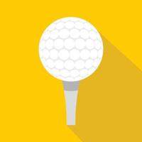 Golf ball with tee icon, flat style vector