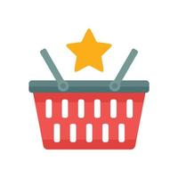 Loyalty shop basket icon flat isolated vector