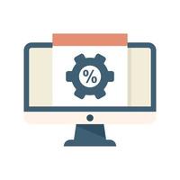 Monitor conversion rate icon flat isolated vector